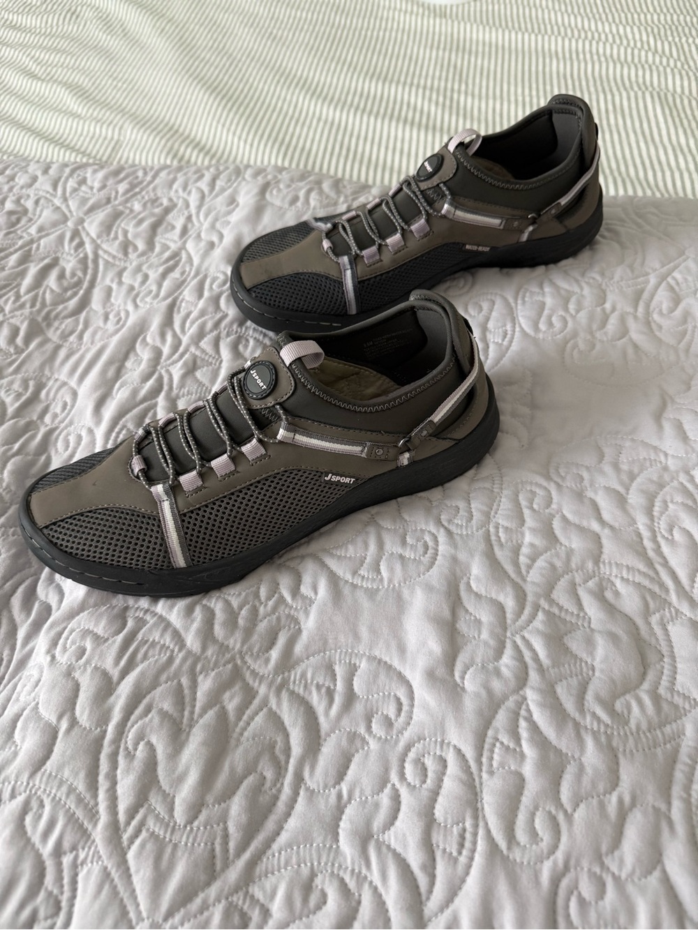 Men's Athletic Lace-Adjust Walking Shoes - Gray/Black